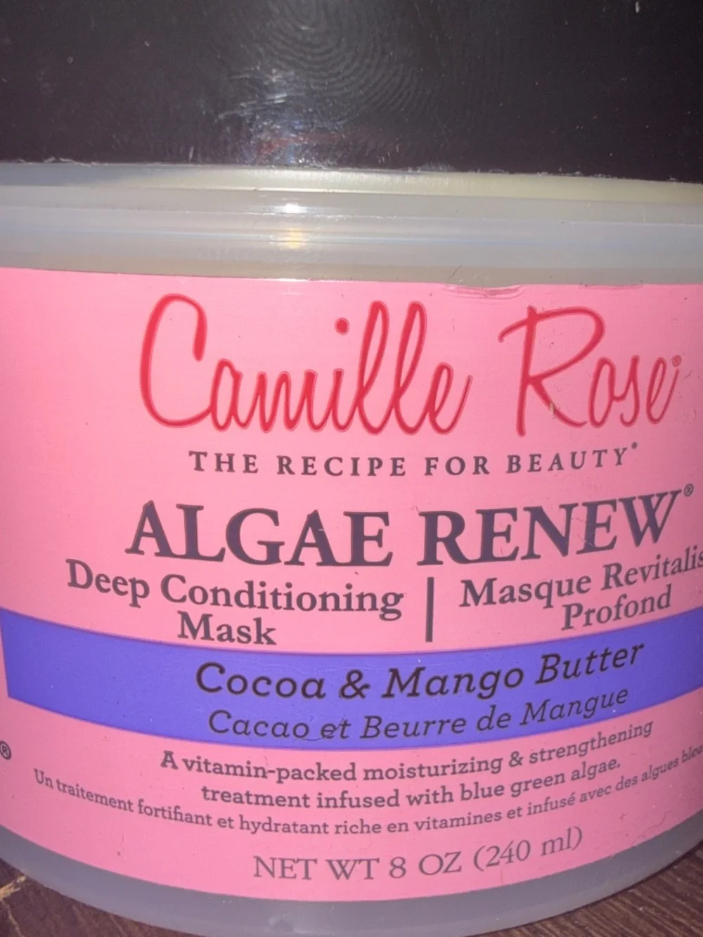 Camilla rose Algae renew deep conditioning mask Cocoa & Mango Butter 8oz
